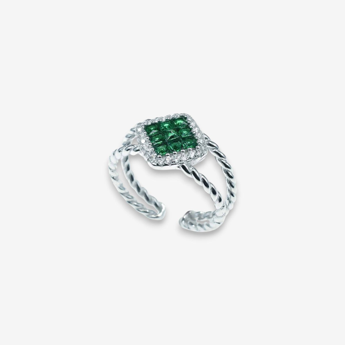 Anello Donna Rombo in Argento 925 Regolabile con zirconi