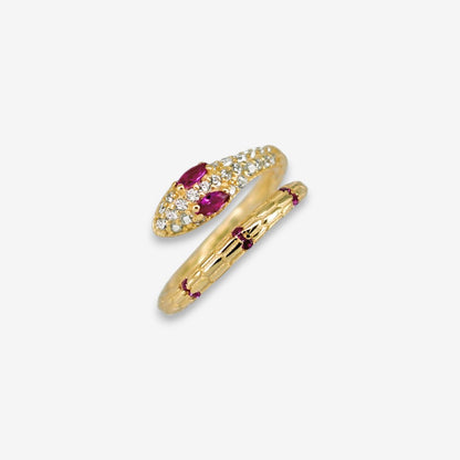 Anello Donna Serpente in Argento 925 Regolabile con zirconi