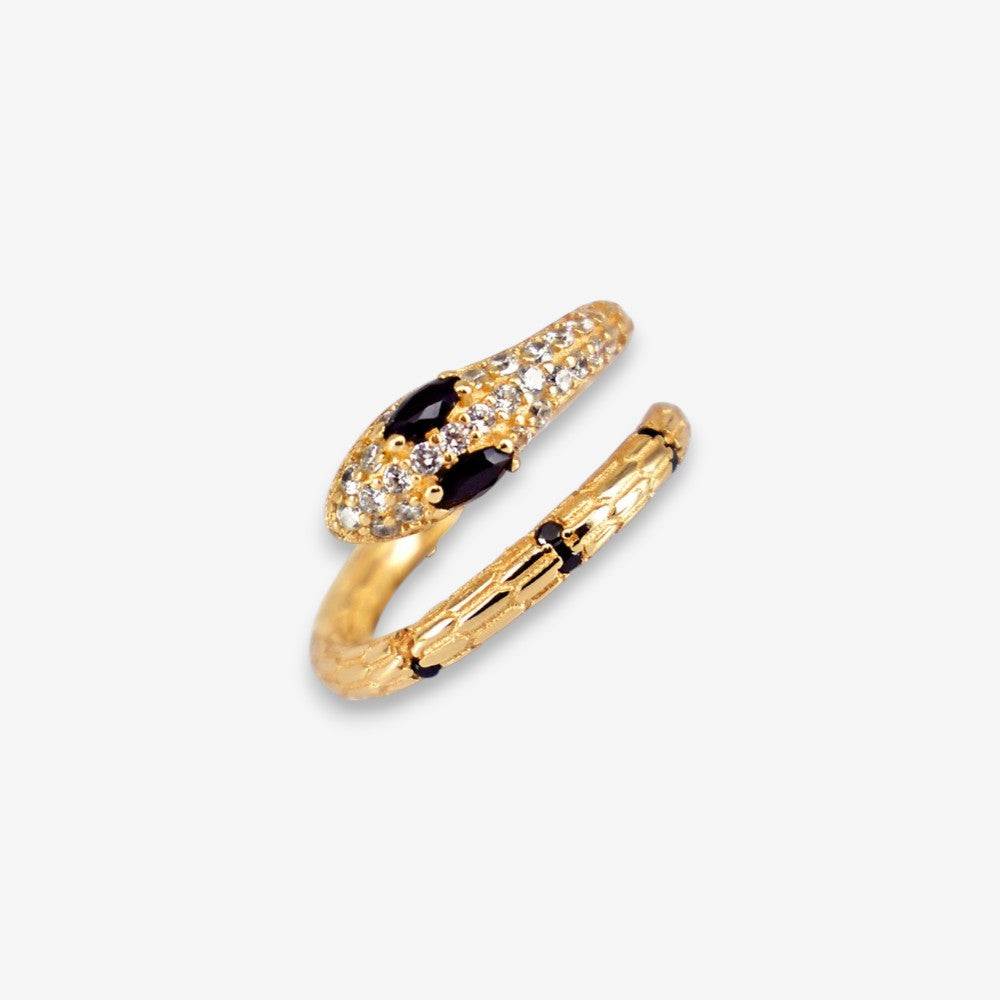 Anello Donna Serpente in Argento 925 Regolabile con zirconi