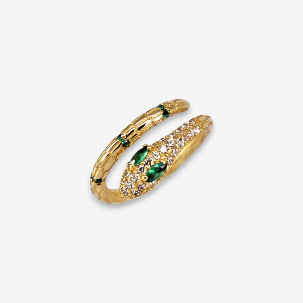 Anello Donna Serpente in Argento 925 Regolabile con zirconi