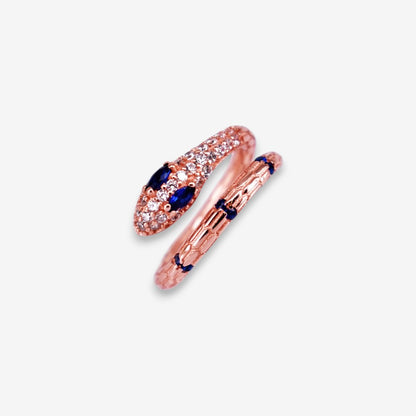 Anello Donna Serpente in Argento 925 Regolabile con zirconi