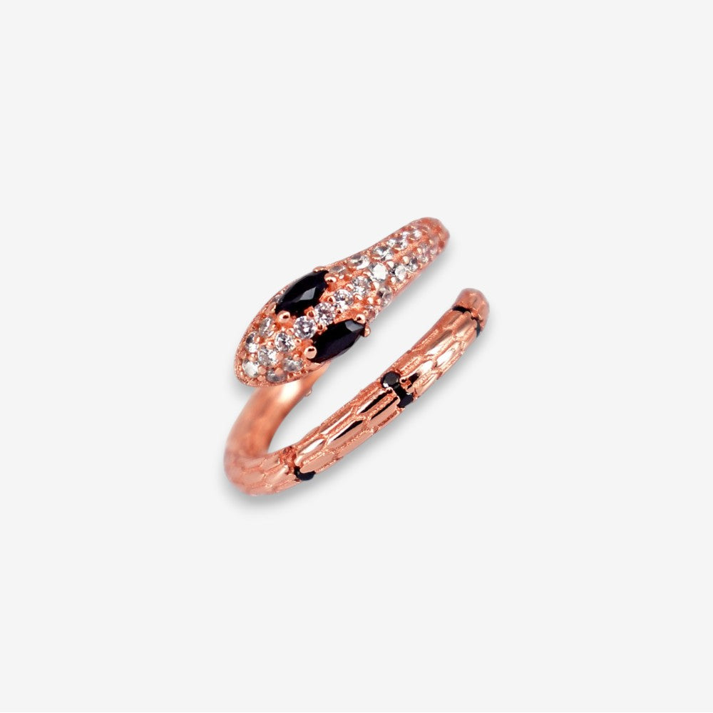 Anello Donna Serpente in Argento 925 Regolabile con zirconi