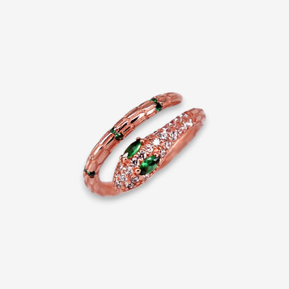 Anello Donna Serpente in Argento 925 Regolabile con zirconi