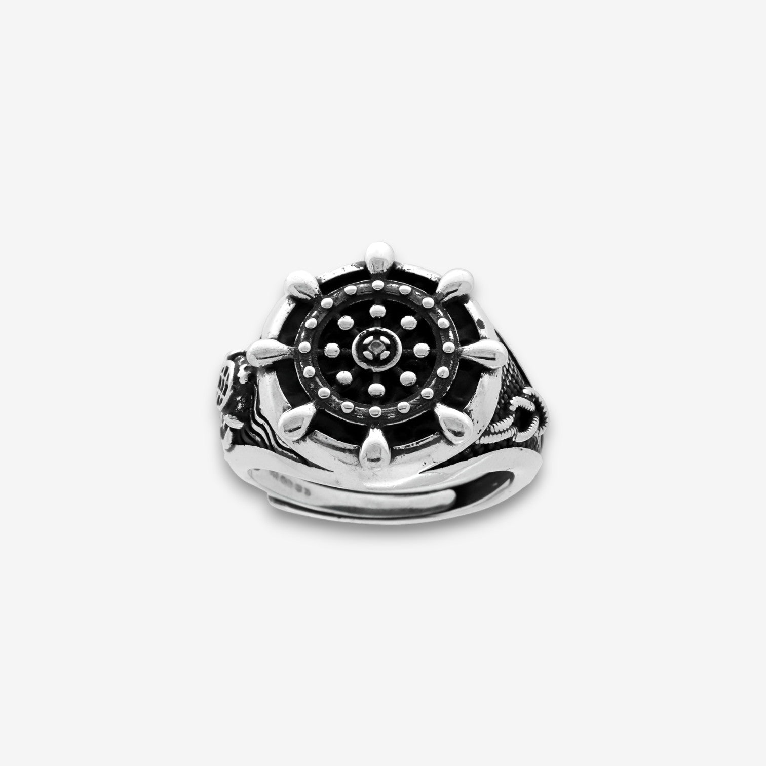 Anello Uomo Chevalier Tondo in Argento 925 Regolabile