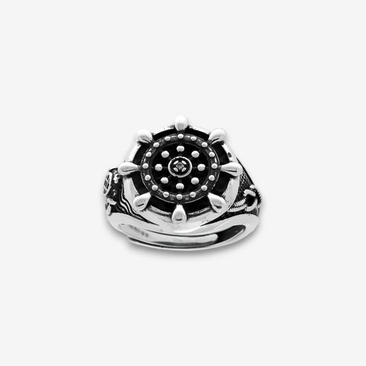 Anello Uomo Chevalier Tondo in Argento 925 Regolabile