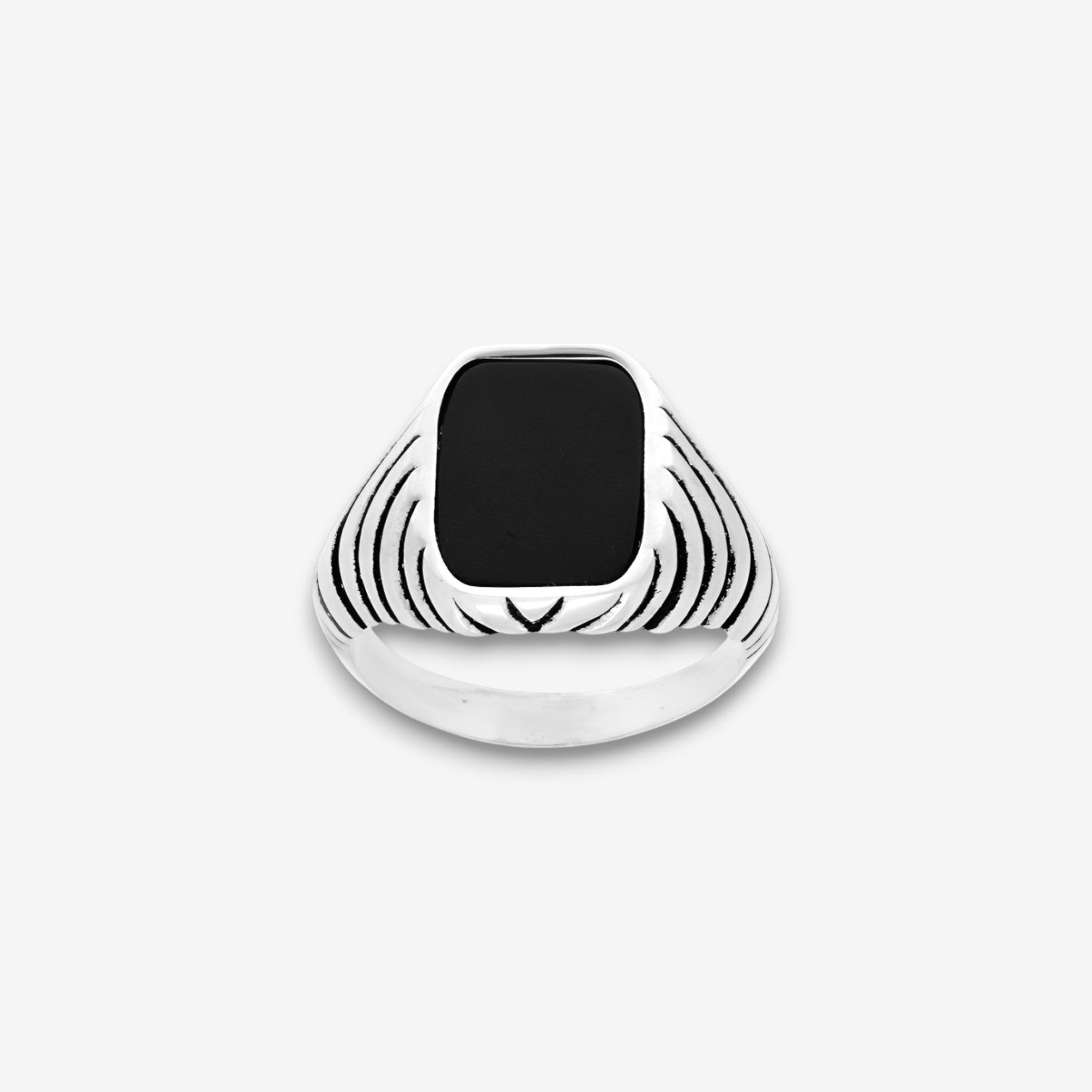 Anello Uomo Chevalier in Argento 925 con Pietra Onice Nera