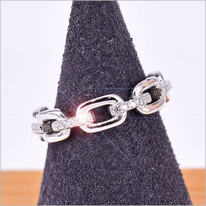 Anello Donna in Argento 925 a catena con zirconi alternati
