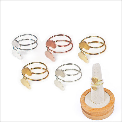 Anello Donna in Argento 925 Regolabile con cuori