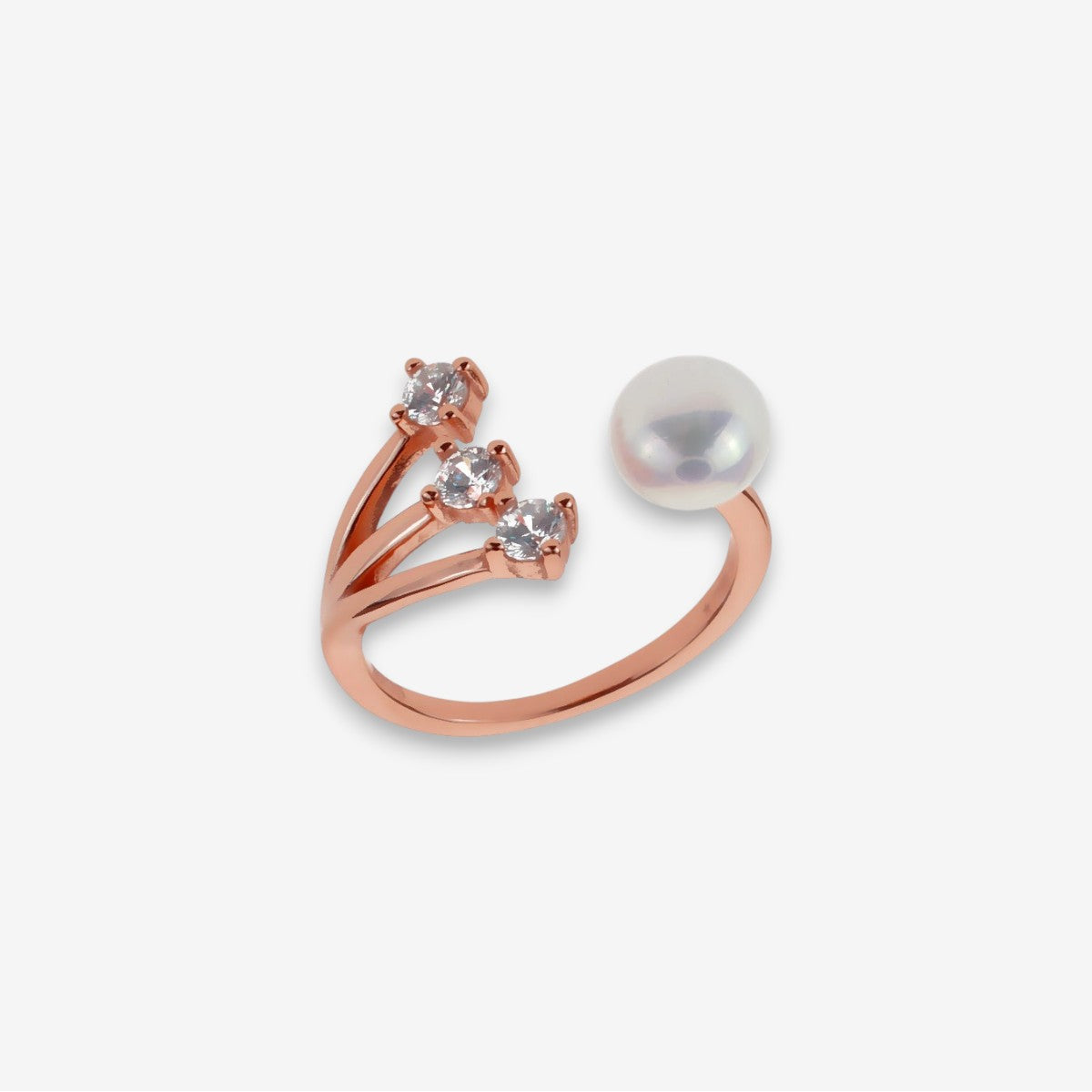 Anello Donna in Argento 925 con perle di fiume e zirconi