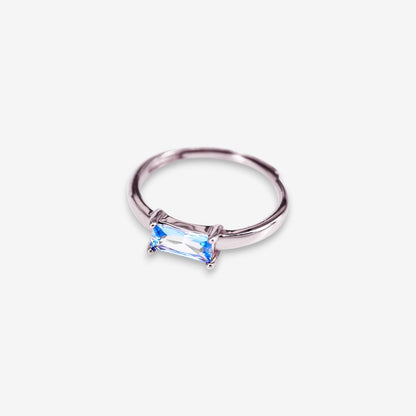 Anello Donna in Argento 925 Regolabile con zircone rettangolare