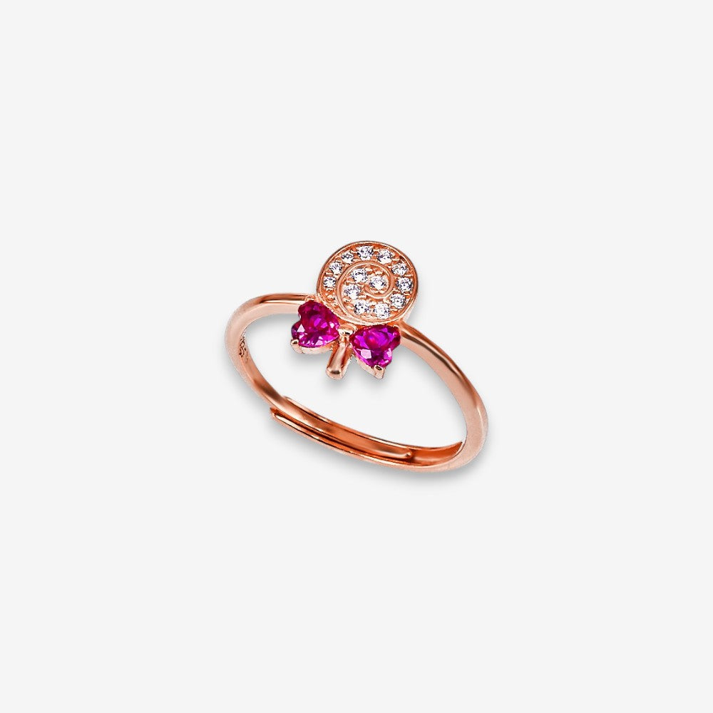 Anello Donna lecca lecca in Argento 925 Regolabile con zirconi