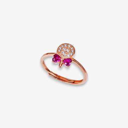 Anello Donna lecca lecca in Argento 925 Regolabile con zirconi