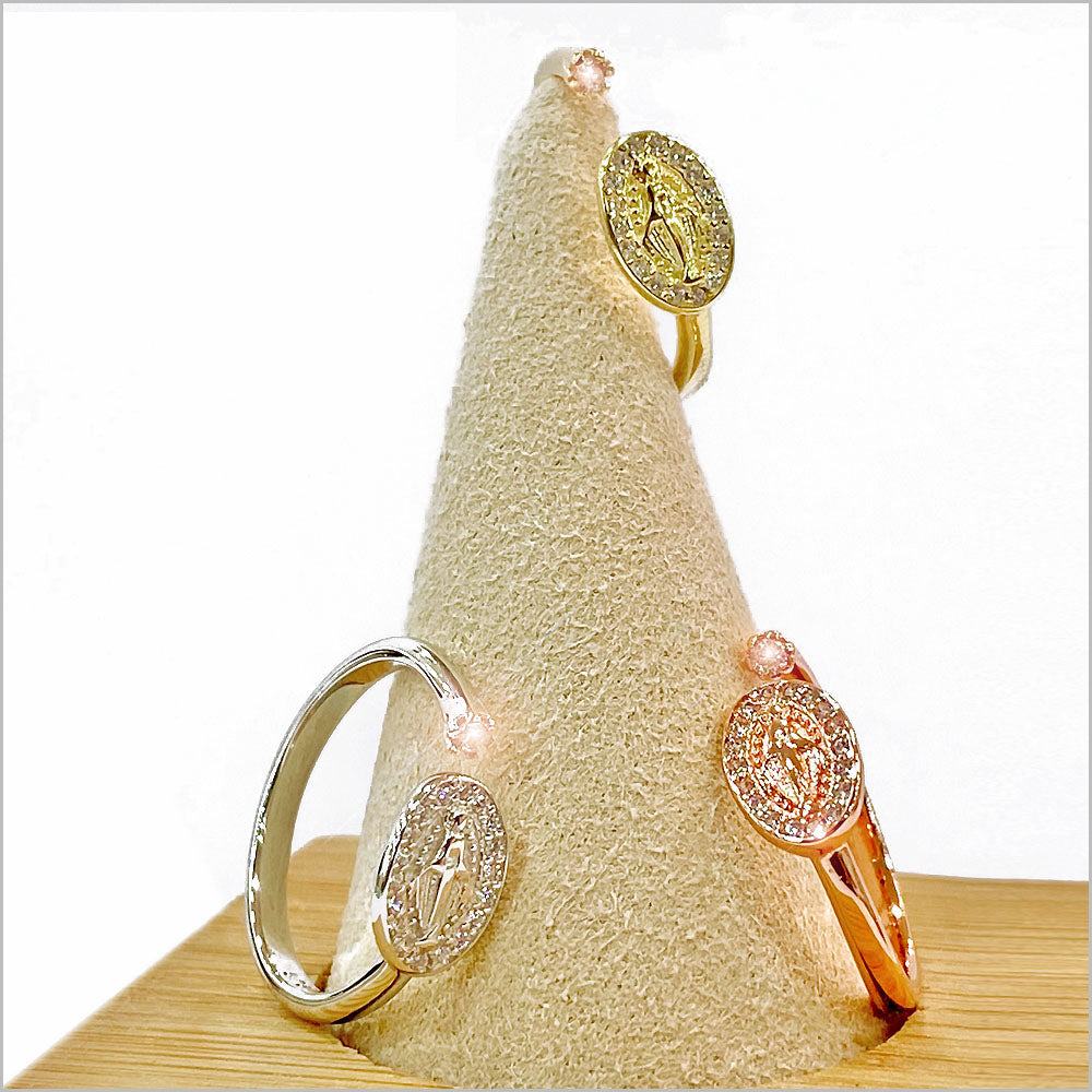 Anello Donna Madonnina in Argento 925 con zirconi