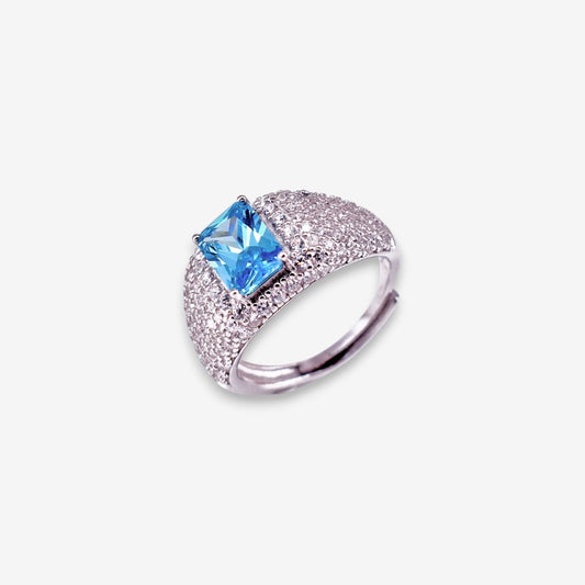 Anello Donna zirconato in Argento 925 con punto luce rettangolare