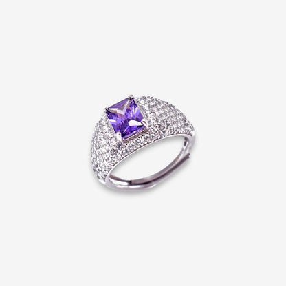 Anello Donna zirconato in Argento 925 con punto luce rettangolare