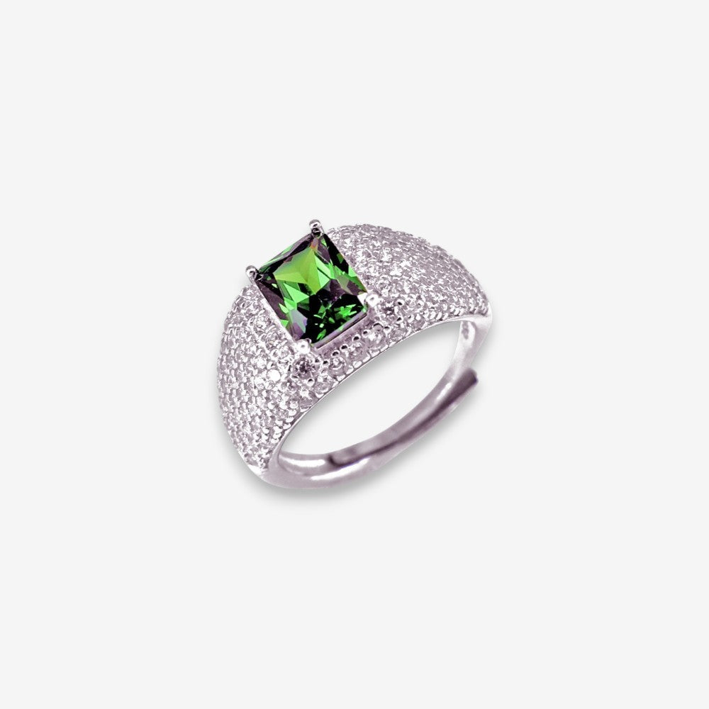 Anello Donna zirconato in Argento 925 con punto luce rettangolare