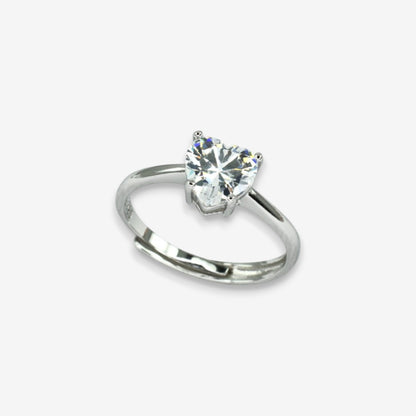 Anello Donna Cuore Dell'Oceano in Argento 925 Regolabile