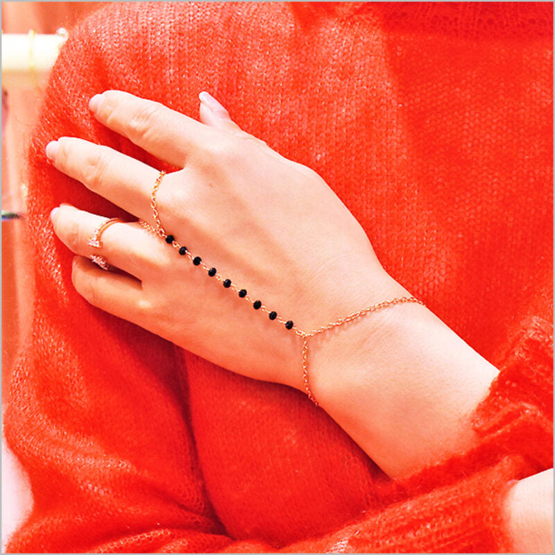 Bracciale baciamano in Argento 925 con zirconi neri