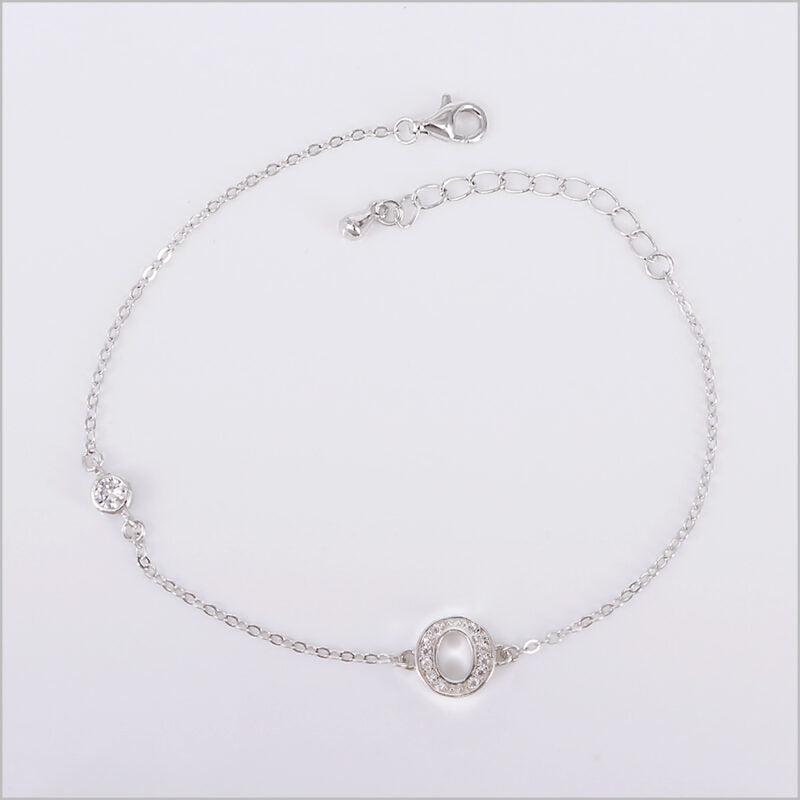 Bracciale in Argento 925 con iniziale zirconata