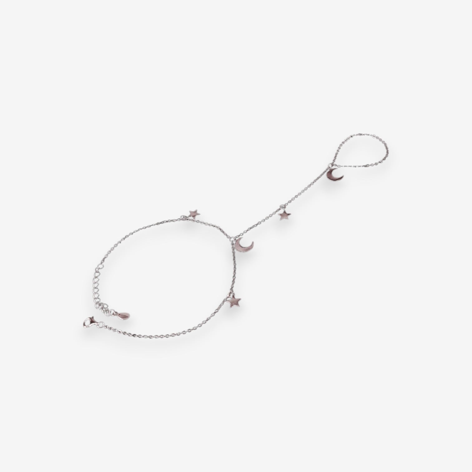 Bracciale Donna baciamano in Argento 925 con stelle e luna