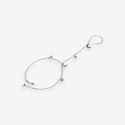 Bracciale Donna baciamano in Argento 925 con stelle e luna