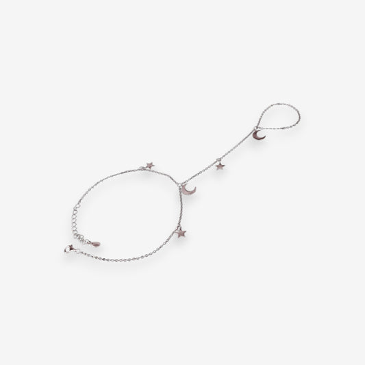 Bracciale Donna baciamano in Argento 925 con stelle e luna