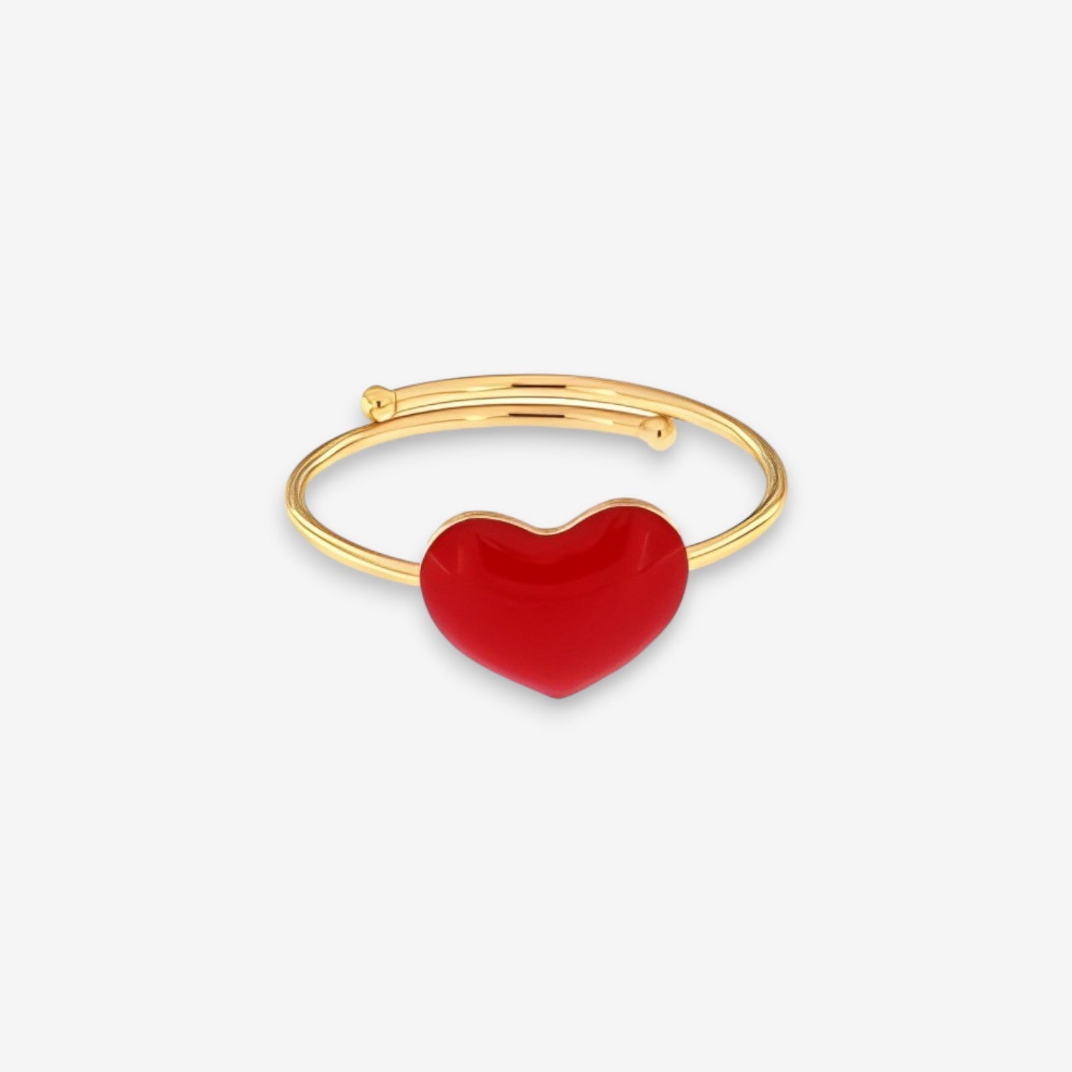 Anello Donna con cuore smaltato in Argento 925 Regolabile oro