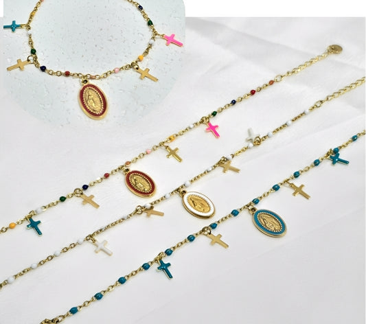 Bracciale Madonnina Donna in Acciaio Inox