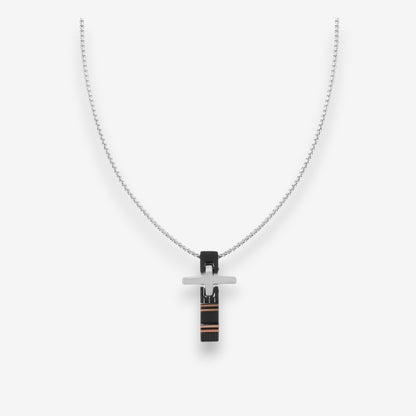 Collana Uomo con pendente a Croce in Acciaio Inox