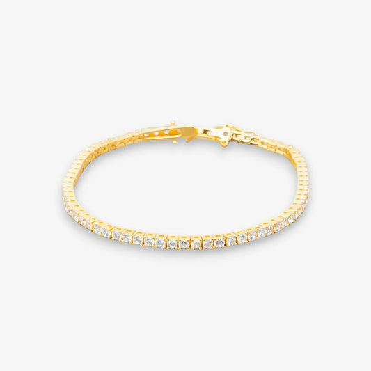Bracciale Tennis Donna in Argento 925 Bianco Dorato