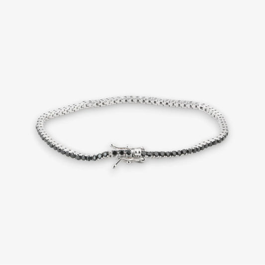Bracciale Tennis Donna in Argento 925 Nero Rodiato