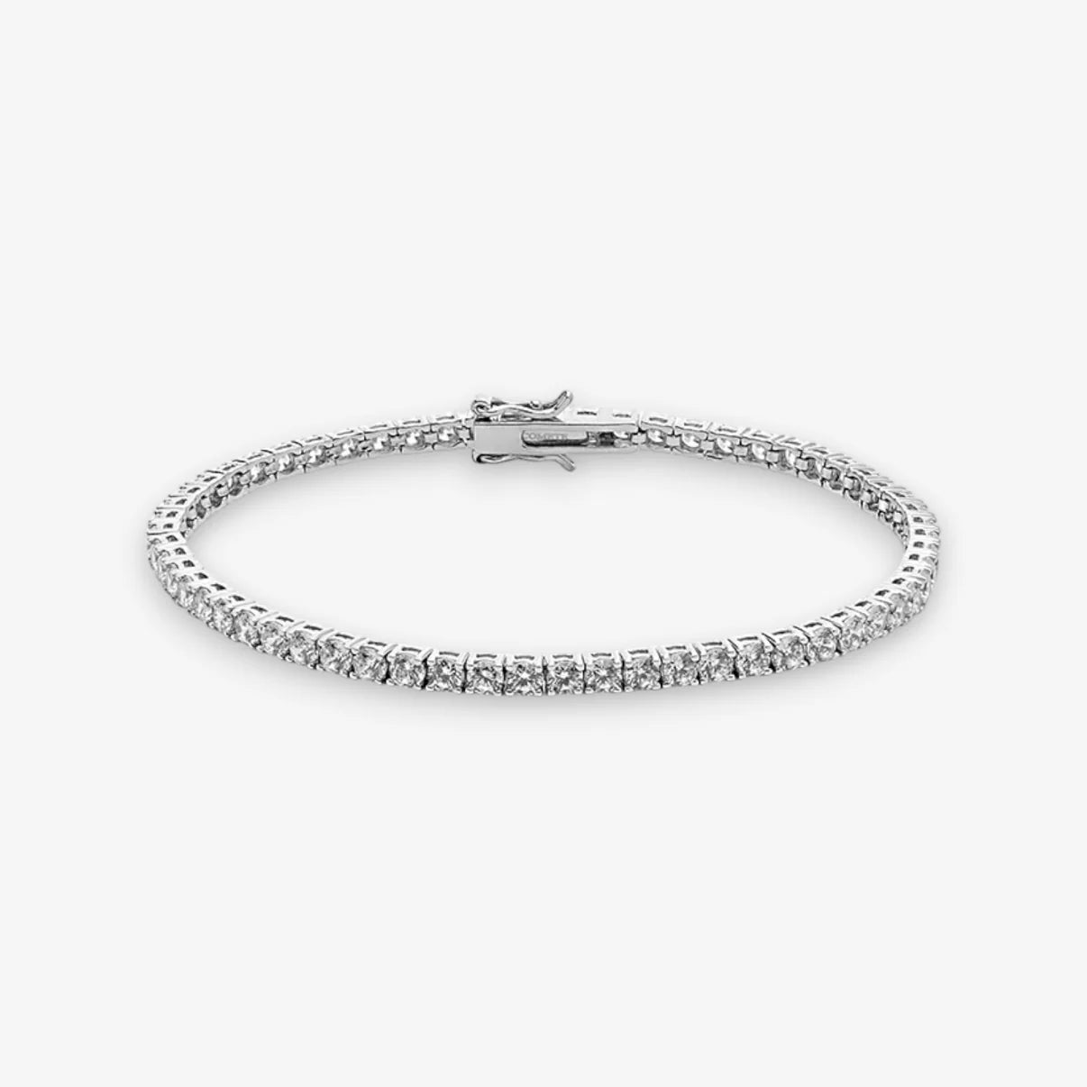 Bracciale Tennis Donna in Argento 925 Rodiato con zirconi bianchi da 2 mm