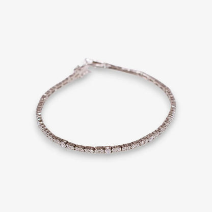 Bracciale Tennis Donna in Argento 925 Rodiato con zirconi da 1.5 e 2 mm