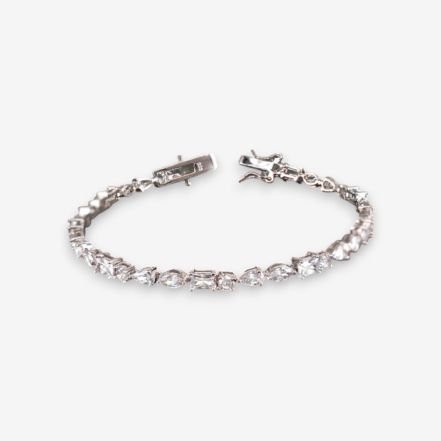 Bracciale Tennis Donna in Argento 925 con zirconi a fantasia