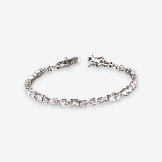 Bracciale Tennis Donna in Argento 925 con zirconi a fantasia