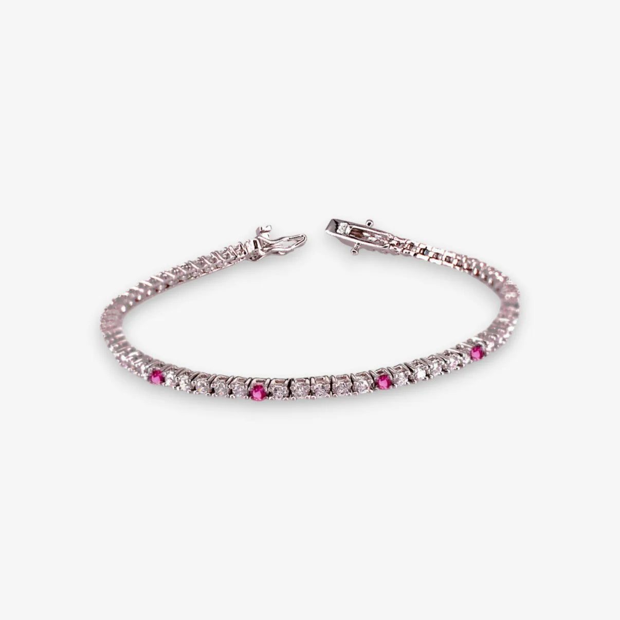 Bracciale Tennis Donna in Argento 925 con zirconi colorati e bianchi