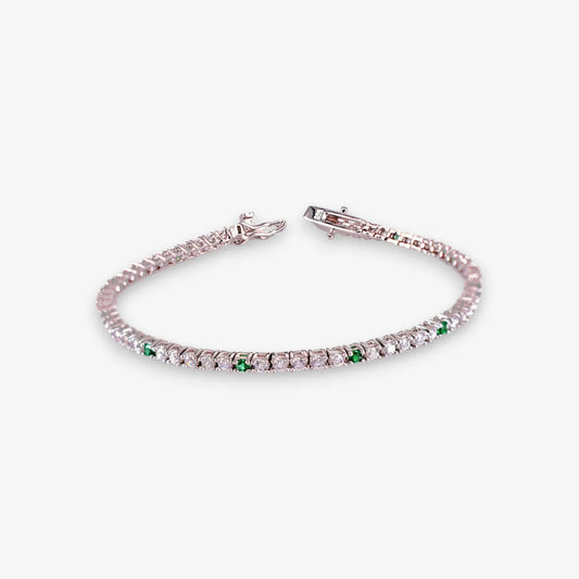 Bracciale Tennis Donna in Argento 925 con zirconi colorati e bianchi