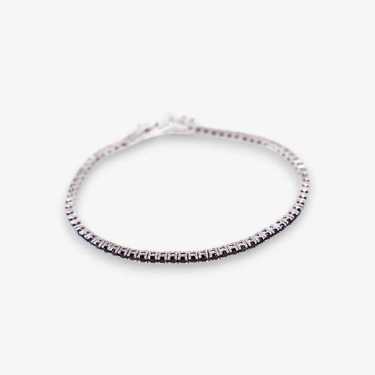 Bracciale Tennis Donna in Argento 925 rodiato con zirconi da 2 mm