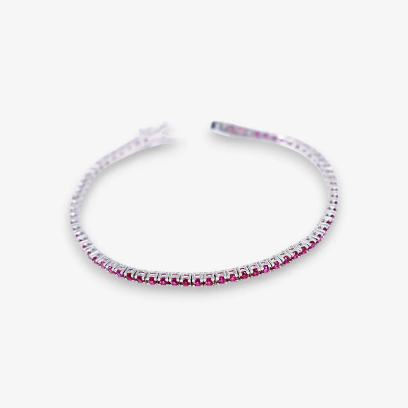 Bracciale Tennis Donna in Argento 925 rodiato con zirconi da 2 mm