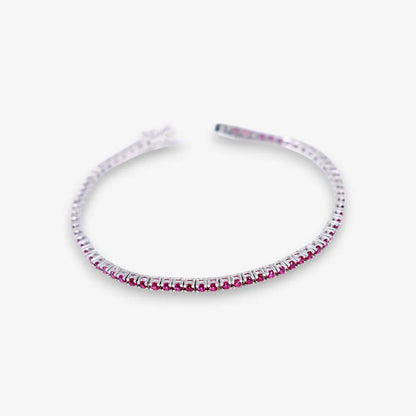 Bracciale Tennis Donna in Argento 925 rodiato con zirconi da 2 mm