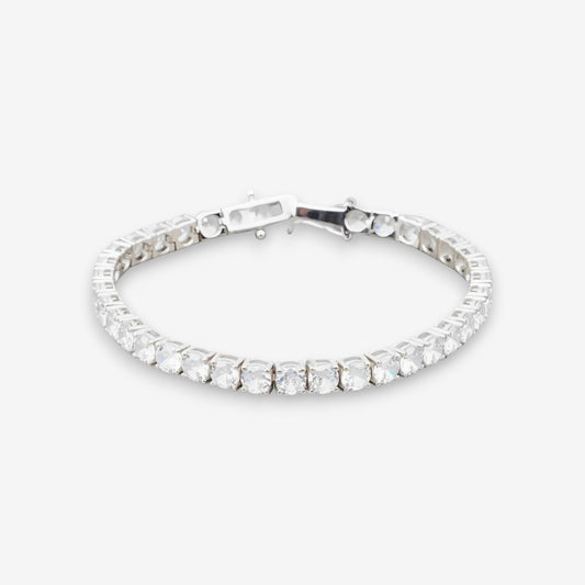 Bracciale Tennis Uomo in Argento 925 Bianco Argentato