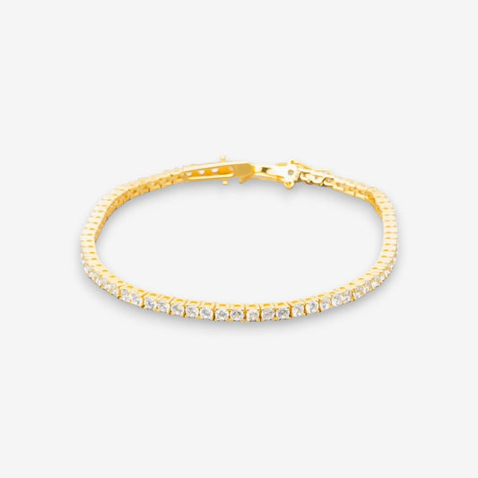 Bracciale Tennis Uomo in Argento 925 Bianco Dorato
