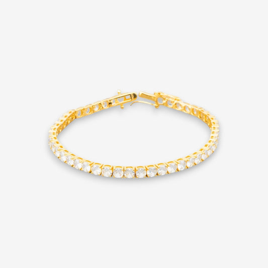Bracciale Tennis Uomo in Argento 925 Bianco Oro