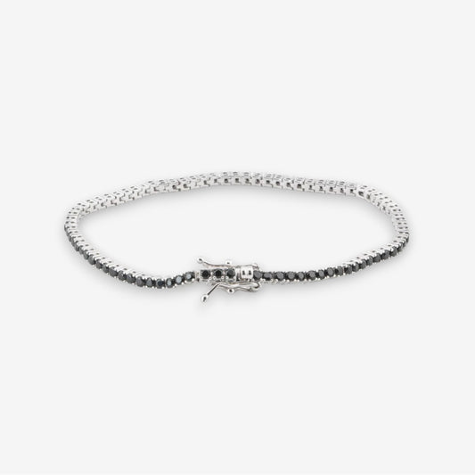 Bracciale Tennis Uomo in Argento 925 Nero Rodiato