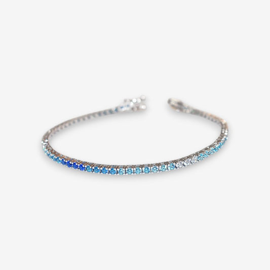 Bracciale Tennis Uomo in Argento 925 Rodiato con zirconi colorati sfumati