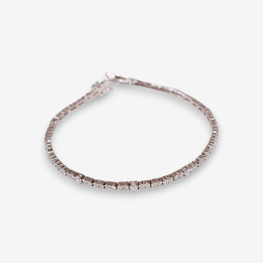 Bracciale Tennis Uomo in Argento 925 Rodiato con zirconi da 1.5 e 2 mm