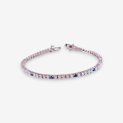 Bracciale Tennis Uomo in Argento 925 con zirconi colorati e bianchi