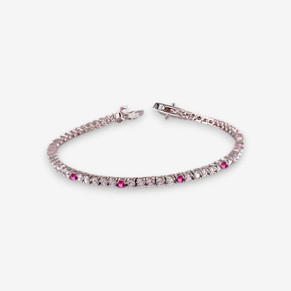 Bracciale Tennis Uomo in Argento 925 con zirconi colorati e bianchi