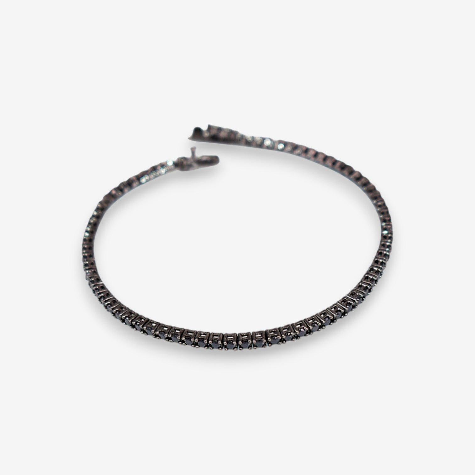 SILVEGO Bracciale Donna In Argento 925 Con Zirconi – Maglia Larga 8 Mm, Rodiato, Lunghezza 19,5 Cm