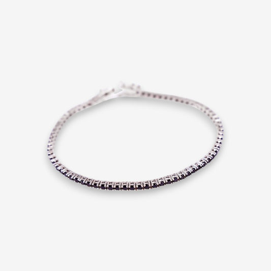 Bracciale Tennis Uomo in Argento 925 rodiato con zirconi da 2 mm